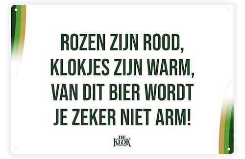 Decoratiebord - Rozen zijn rood, klokjes zijn warm