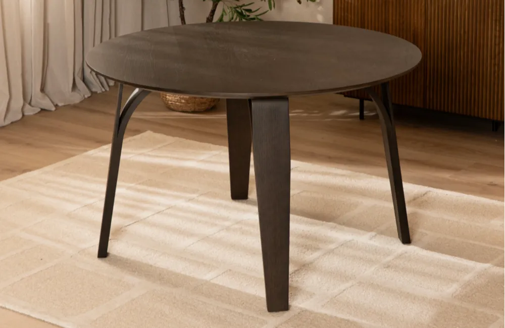Eettafel Lex Rond Walnoot Fineer 120cm - Afbeelding 5