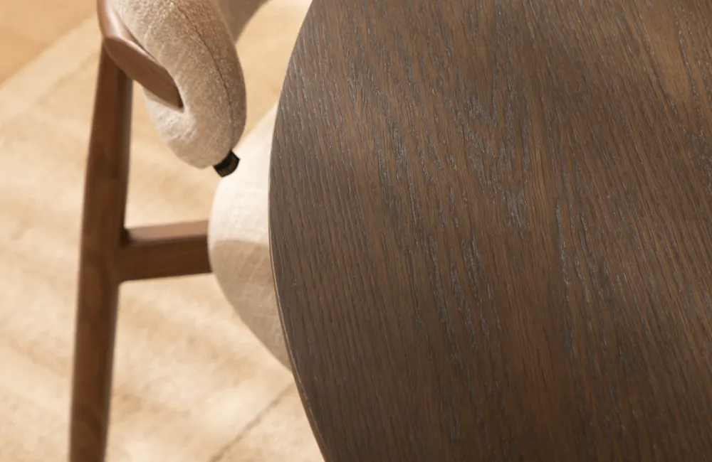 Eettafel Lex Rond Walnoot Fineer 120cm - Afbeelding 7