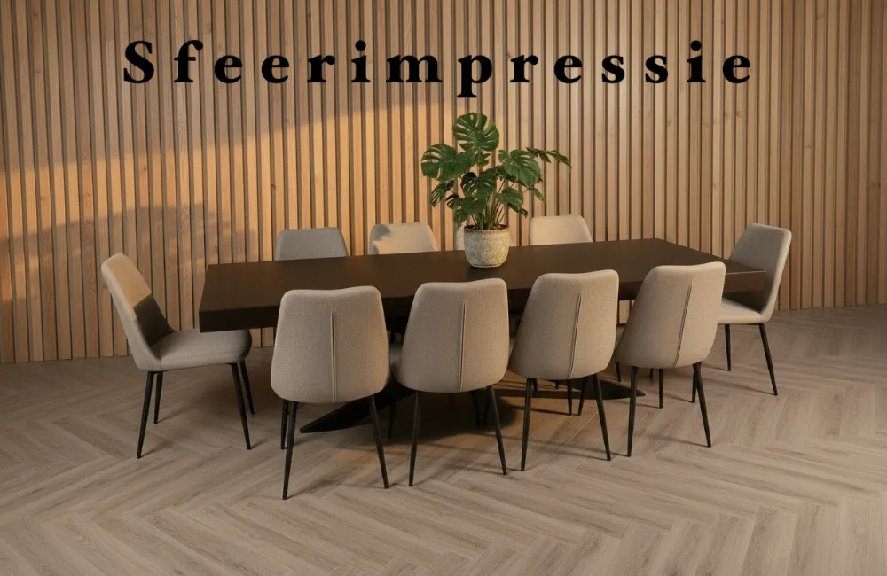 Luxe eettafel 270 cm - Noten kleur - Afbeelding 4