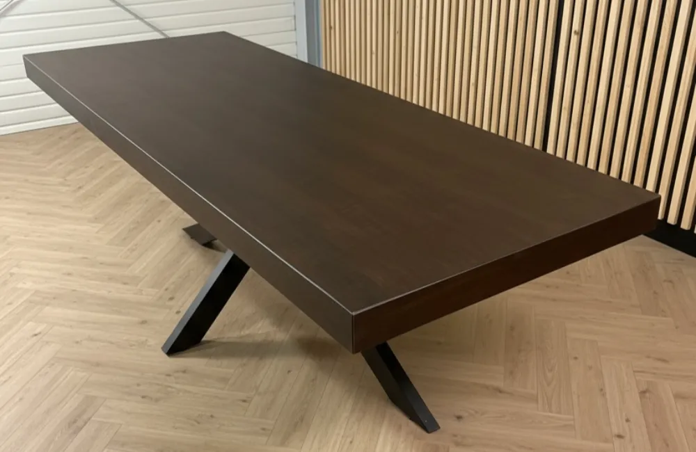 Luxe eettafel 270 cm - Noten kleur - Afbeelding 2