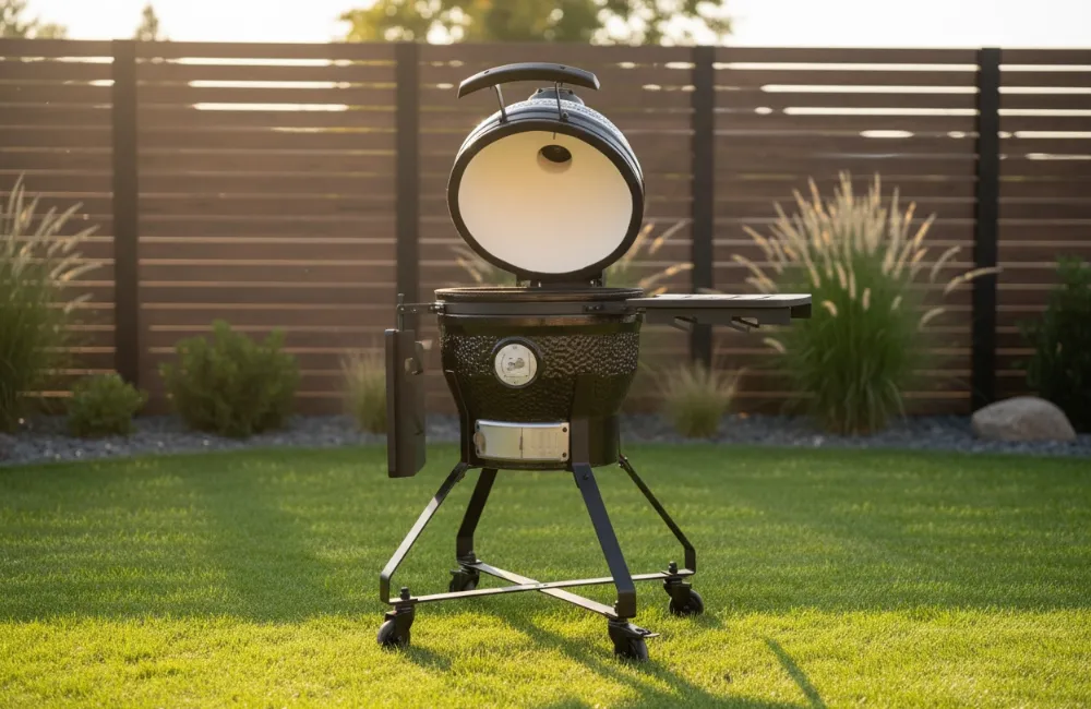 Maxima Premium Kamado BBQ 18 inch met onderstel en bamboe zijtafels